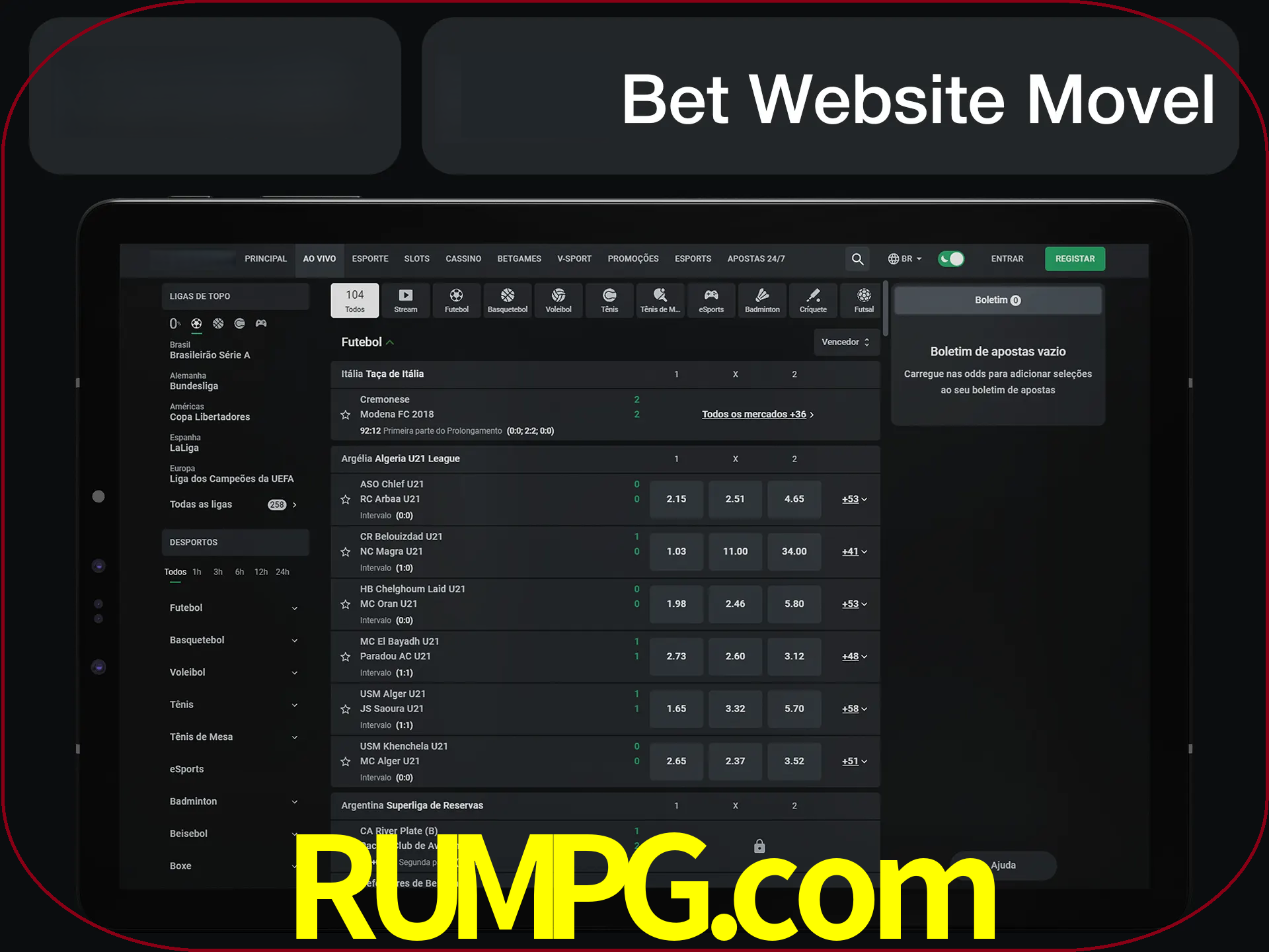 Use nosso website em qualquer dispositivo.